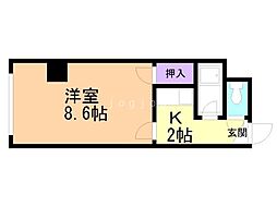 サンミッシェル北23浅野ビル 1Kの間取図画像