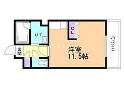 フランドール22 ワンルームの間取図画像