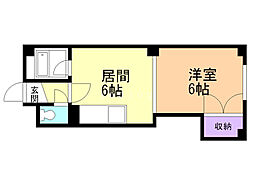 ハーベスト20 1DKの間取図画像