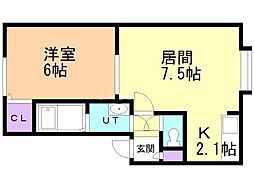 M'sプレイス百合が原 1LDKの間取図画像