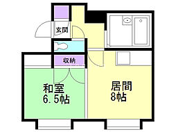 パステル新川 1LDKの間取図画像