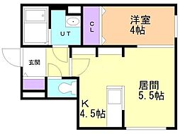 札幌市北区新琴似十条1丁目マンション 1LDKの間取図画像