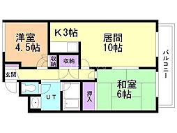 藤枝ハイツ 2LDKの間取図画像
