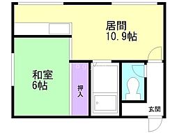 マンション松田 1LDKの間取図画像