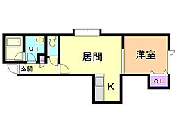 アメニティーズ新琴似 1LDKの間取図画像