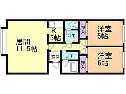 フォートレス318 2LDKの間取図画像