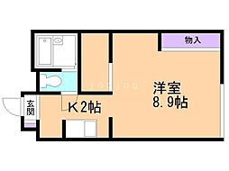 レオパレスエムス 1Kの間取図画像