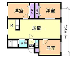 パークハイツG 3LDKの間取図画像