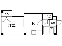 サンシャイン麻生 1DKの間取図画像