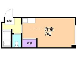 パブリック麻生 ワンルームの間取図画像