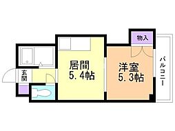 プレサント北35条 1DKの間取図画像