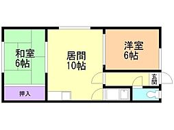 第2幸栄 2LDKの間取図画像