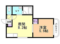 ウィングスクエア 1LDKの間取図画像