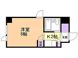 ティアラパレス北大前 1Kの間取図画像