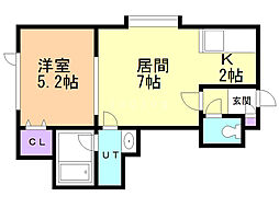 サンビトレス2 1LDKの間取図画像