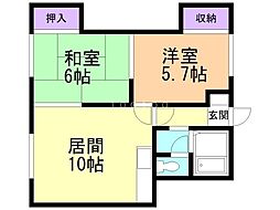 ハイツ27 2LDKの間取図画像