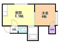 ファースト・J・17 1DKの間取図画像