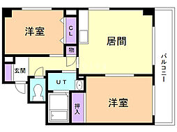 レジデンスカトウ 2LDKの間取図画像
