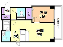 ノースコートgoody 1LDKの間取図画像