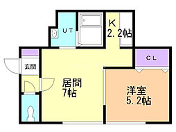 ハウポート壱番館 1LDKの間取図画像
