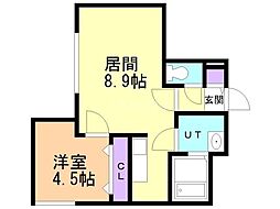 Victoire麻生 1LDKの間取図画像