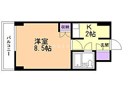 リラハイツ北14条 1Kの間取図画像
