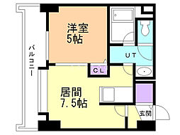 サンハイツ北大前 1DKの間取図画像
