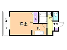 グランデールパレス 1Kの間取図画像