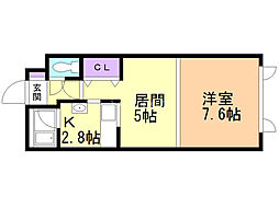スカイパレス 1DKの間取図画像
