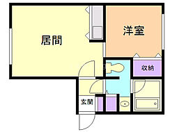 タカラノースデュオ 1LDKの間取図画像