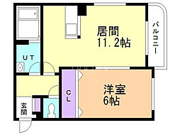 アヴェニール5・4 1LDKの間取図画像