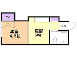 ロイヤルステージN16 1DKの間取図画像