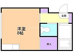 ヒュース麻生A ワンルームの間取図画像