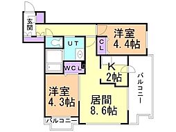 S-FORT北大前 2LDKの間取図画像