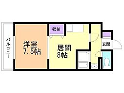 コンフォート・ヴィラ 1LDKの間取図画像