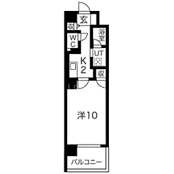 クレール北10条 1Kの間取図画像