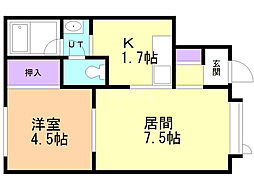 大志館 1DKの間取図画像