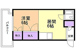 コーポ幌北 1DKの間取図画像
