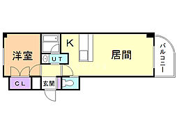 グランデ・ドール 1LDKの間取図画像