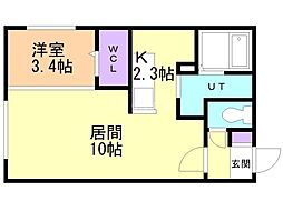 ラフィナート麻生 1LDKの間取図画像