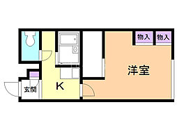 レオパレスSK8 1Kの間取図画像