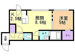 アネトス二番館 1LDKの間取図画像