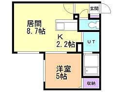 LandschaftASABU 1LDKの間取図画像