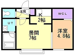 N23EAST 1LDKの間取図画像