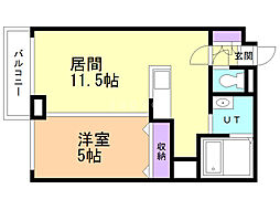 モルティーニ麻生3 1LDKの間取図画像