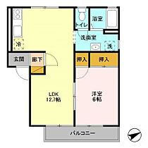 茨城県土浦市木田余東台４丁目（賃貸アパート1LDK・2階・44.16㎡） その2