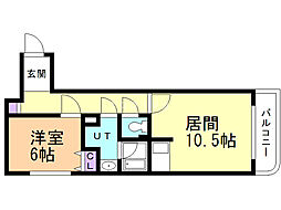 フォルテ616 1LDKの間取図画像