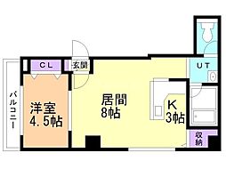 カサール・ガルシア 1LDKの間取図画像