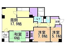 ヴィルヌーブ円山公園 3LDKの間取図画像