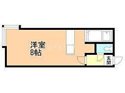 ハイライフ円山 2階ワンルームの間取り
